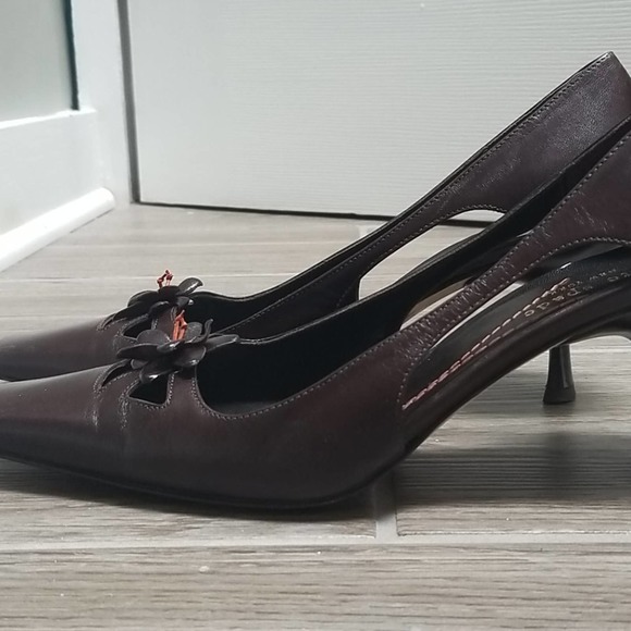 Kate spade brown square toe kitten heels - Picture 5 of 7